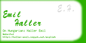 emil haller business card